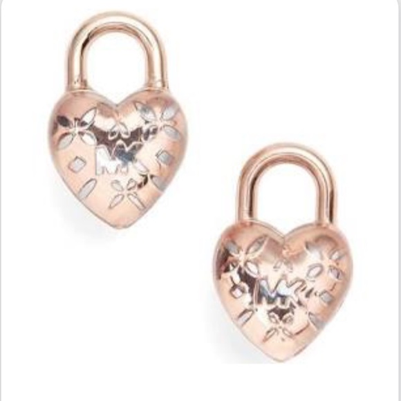 michael kors heart lock earrings